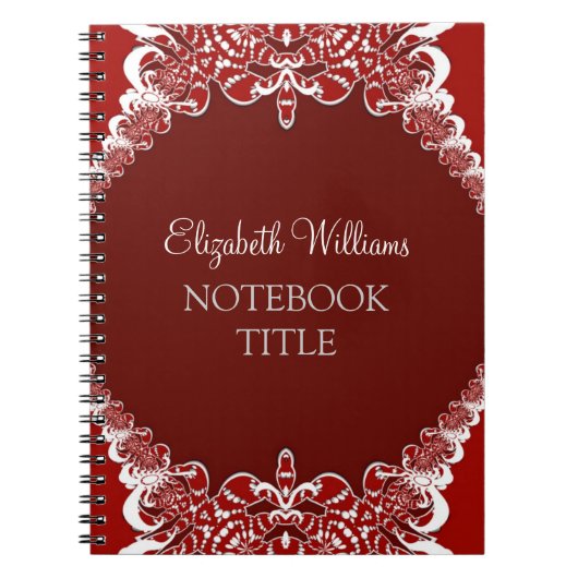 Deep Red Tribal Batik Notebook Notizblock (Vorderseite)