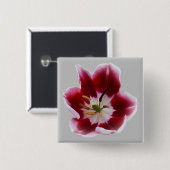 Deep Red Tullip Button (Vorne & Hinten)