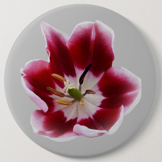 Deep Red Tullip Button (Vorderseite)