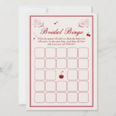 Deep Red Valentine Bridal Shower Bingo Game Card Einladung (Vorderseite)