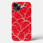 Deep Red Vein iPhone Case with Organic Texture (Rückseite)