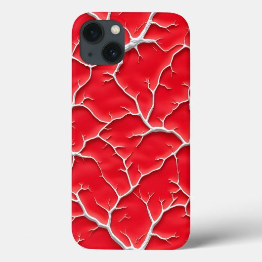 Deep Red Vein iPhone Case with Organic Texture (Rückseite)