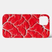 Deep Red Vein iPhone Case with Organic Texture (Rückseite (Horizontal))