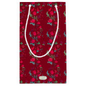 Deep Red Wassail Floral Geschenktasche Kleine Geschenktüte (Rückseite)