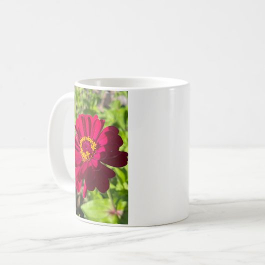 Deep Red Zinnia Blume Kaffeetasse (Vorderseite Links)