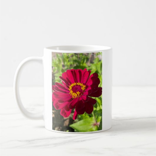 Deep Red Zinnia Blume Kaffeetasse (Links)