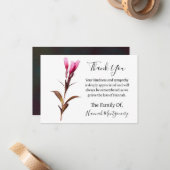 Deep Rich Florals Beerdigung Beileid Vielen Dank Mitteilungskarte (Vorderseite/Rückseite Beispiel)