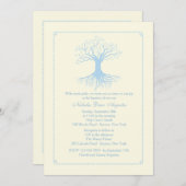 Deep Rooted Blue Taufen Einladung (Vorne/Hinten)