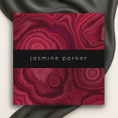 Deep Rose Abstrakt Agate Marble Muster Quadratische Visitenkarte