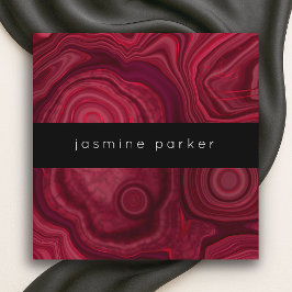 Deep Rose Abstrakt Agate Marble Muster Quadratische Visitenkarte