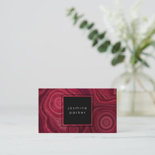 Deep Rose Abstrakt Agate Marble Muster Visitenkarte (Stehend Vorderseite)