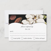 Deep Rose Magnolia Wedding RSVP (Vorderseite)