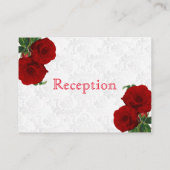 Deep Rote Rose Floral Wedding - Empfang Begleitkarte (Rückseite)