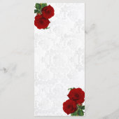 Deep Rote Rose Wedding - Menü Menükarte (Rückseite)
