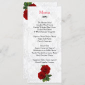 Deep Rote Rose Wedding - Menü Menükarte (Vorne/Hinten)