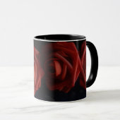Deep Rote Rosen Blume Art Tasse (VorderseiteRechts)