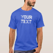 Deep Royal Blue Custom Distressed Text Mens T-Shirt (Vorderseite)