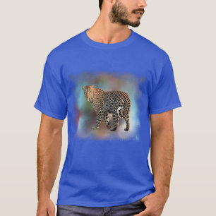 Deep Royal Blue Leopard Moderne elegante Vorlage T-Shirt