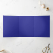 Deep Royal Blue Solid Color Background Dreifach Gefaltete Einladung (Innenseite)