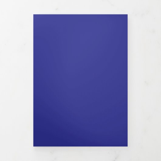 Deep Royal Blue Solid Color Background Dreifach Gefaltete Einladung (Cover)