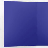Deep Royal Blue Solid Color Background Dreifach Gefaltete Einladung (Innen Erste Seite)
