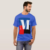 Deep Royal Initial Letter Monogram Modern Stilvoll T-Shirt (Vorne ganz)