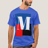 Deep Royal Initial Letter Monogram Modern Stilvoll T-Shirt (Vorderseite)