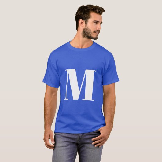 Deep Royal Initial Letter Monogram Modern Stilvoll T-Shirt (Vorne ganz)