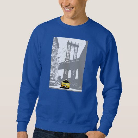 Deep Royal Template New York City Nyc Yellow Taxi Sweatshirt (Vorderseite)