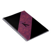 Deep Ruby Batik Black Mit Monogramm Notebook Notizblock (Rechte Seite)
