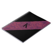 Deep Ruby Batik Black Mit Monogramm Notebook Notizblock (Linke Seite)