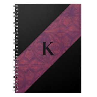 Deep Ruby Batik Black Mit Monogramm Notebook Notizblock
