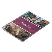 Deep Ruby Batik Foto Collage, Border, Name Notizblock (Linke Seite)