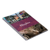 Deep Ruby Batik Name und Foto Collage Notizblock (Rechte Seite)
