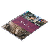 Deep Ruby Batik Name und Foto Collage Notizblock (Linke Seite)