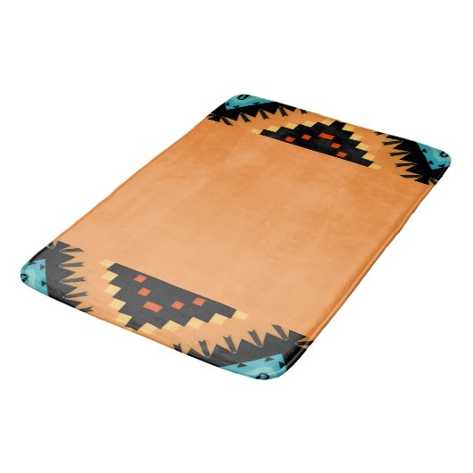 Deep Saffron Bold Pattern 2 Badematte (Schrägansicht)