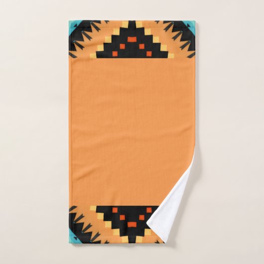 Deep Saffron Bold Pattern 2 Badhandtuch Set (Handtuch)