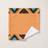 Deep Saffron Bold Pattern 2 Badhandtuch Set (Waschlappen)