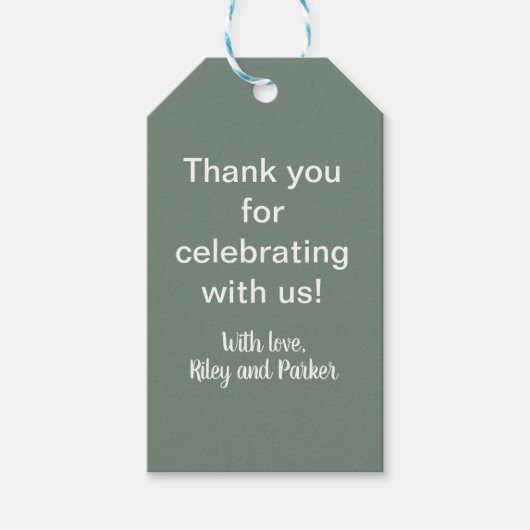 Deep Sage Green Geschenkanhänger (Vorderseite)