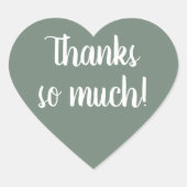 Deep Sage Green Herz-Aufkleber (Vorderseite)