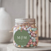 Deep Sage Green Monogram Ampersand Script Wedding Geschenkanhänger