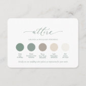 Deep Sage Wedding Attire Color Palette Einladung (Vorderseite)
