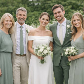 Deep Sage Wedding Attire Color Palette Einladung