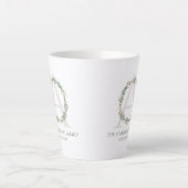 Deep Sage Wreath Monogram Family Name Keepsake Milchtasse (Vorderseite)