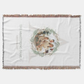 Deep Sage Wreath Monogram Photo Family Keepsake Decke (Vorderseite)