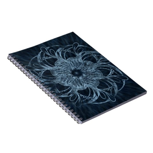 Deep Sea Blue Mandala Notebook Notizblock (Rechte Seite)