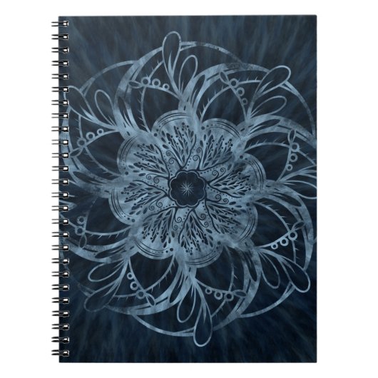 Deep Sea Blue Mandala Notebook Notizblock (Vorderseite)