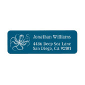Deep Sea Blue Octopus Return Address Labels (Vorne)