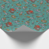 Deep Sea Diver Cats Wrapping Paper Geschenkpapier (Ecke)