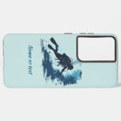 Deep Sea Diver Diving Underwater Custom Name text Samsung Galaxy Hülle (Rückseite (Horizontal))